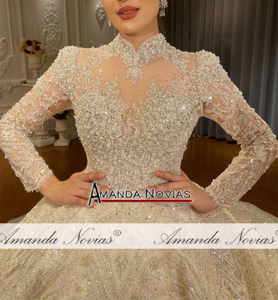 Customized Amanda Novias High Neck Wedding Dress