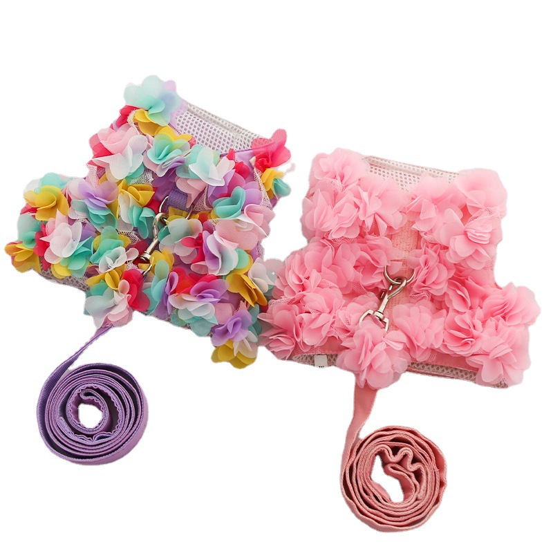 Small and medium-sized dogs, cat clothes, chest straps, wers, spring, summer, autumn dog leash, pet supplies wholesale, free shipping