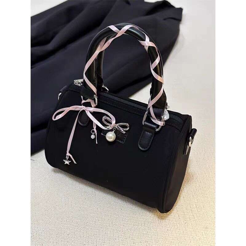 2024 new fashionable high-end handbag, niche girl heart butterfly bow, Boston commuting single shoulder diagonal cross bag