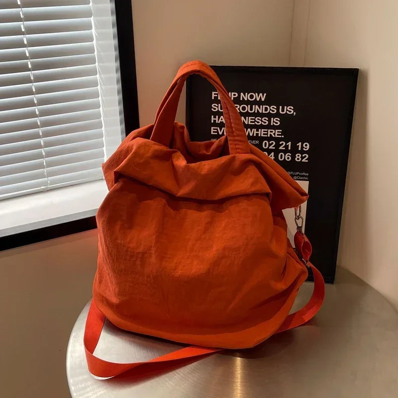 Nylon Solid Color 2024 High Quality Shoulder Bag Zipper Versatile Fashion Handbag Soft Large Capacity Crossbody 241203