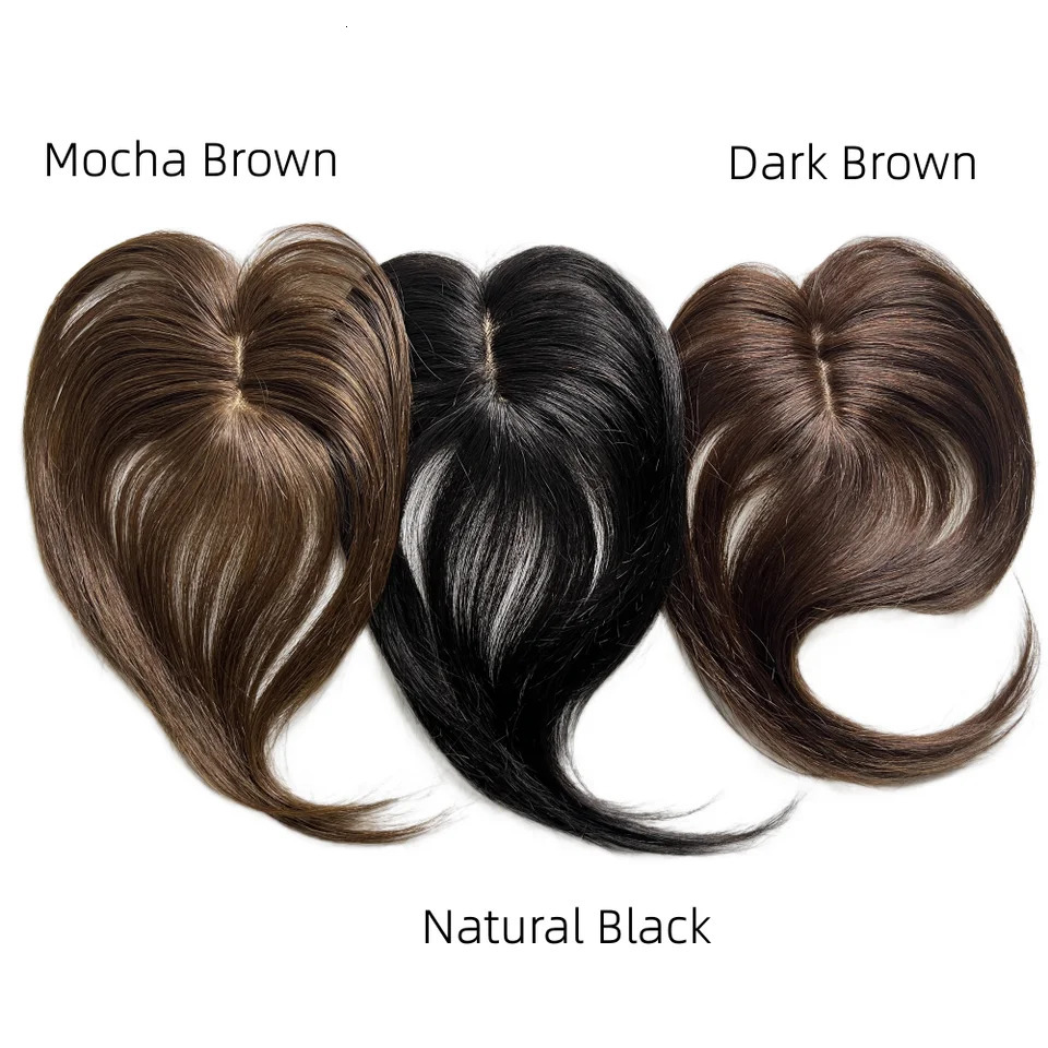 Real Naturally Center Part Bangs Clips on Human Hair Fringe Hairline False Bangs for Women Thinning Hair Mild White Hair 241209