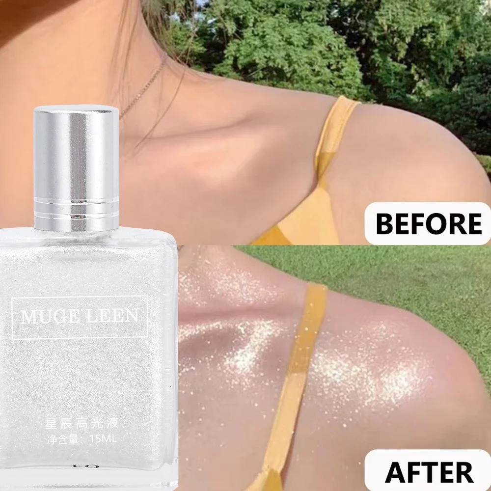 Face Diamond Liquid Highlight Mini Waterproof Lasting High Gloss Glitter Eyeshadow Highlighter Body Contour Makeup 241209