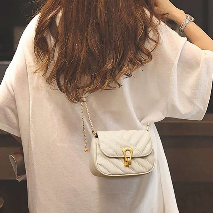 New Niche Design Women's High-Quality Dia Grid Chain Single Shoulder Crossbody Small Square Bag, Fashionable Quality Classic