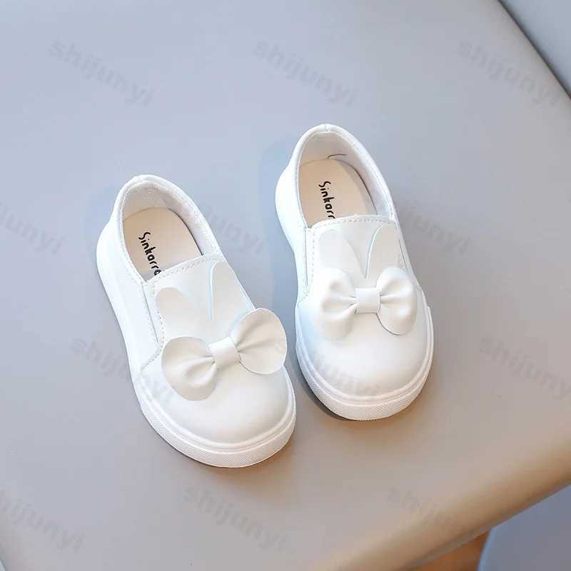 Kids Loafers Slip-on Leather Shallow Casual Shoes Boys Girls Cute Bunny Flats Toddler Fashion Leisure Children Non-slip SneakersXJ241209