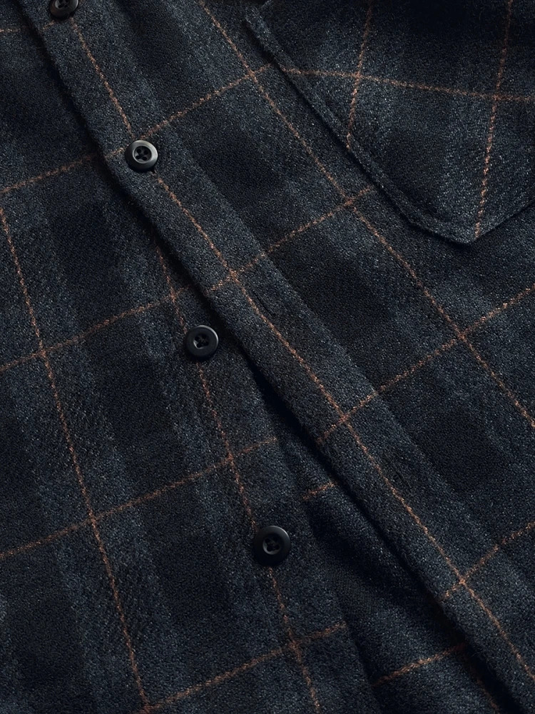 Autumn and winter vintage thick plain weave mens clothing American street loose top Harajuku casual goods long sleeved 241209