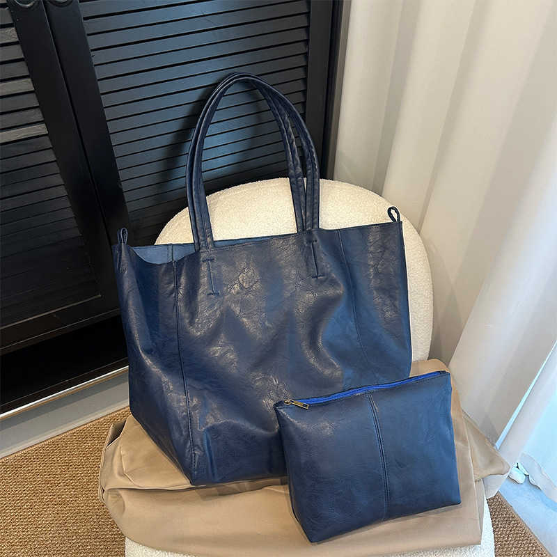 Large Capacity Tote Bun Mother Bag Shoulder Handheld Women's Texture Leather Bag 241215