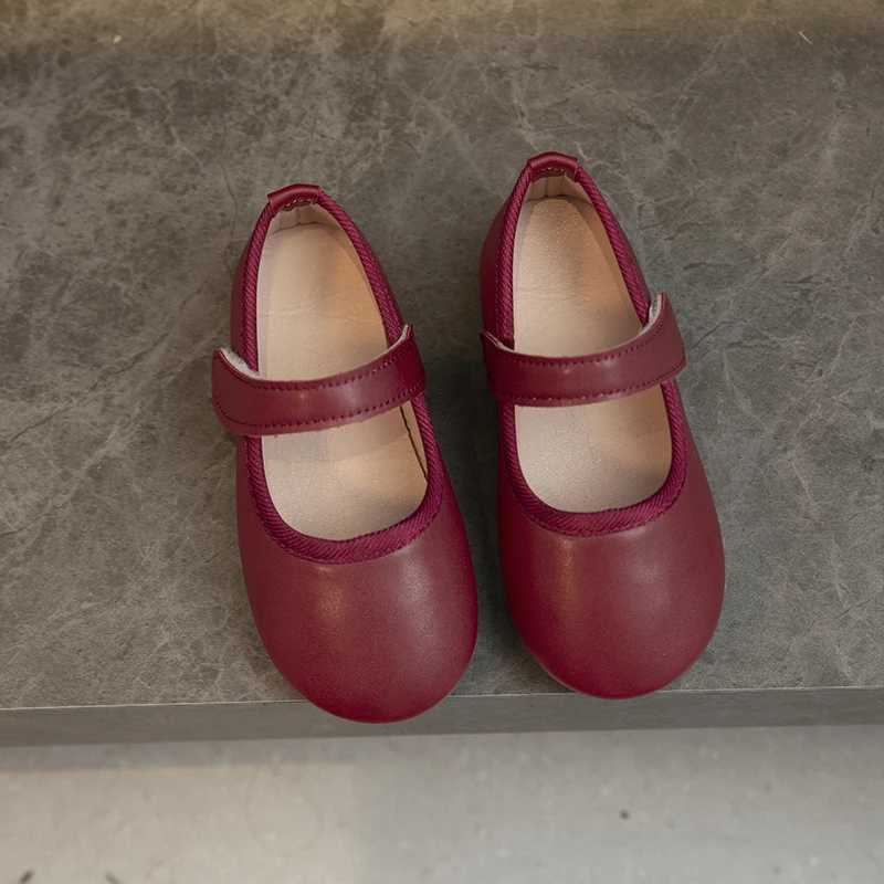 Little Girls Mary Janes Soft Leather Plain Design Autumn Children Princess Shoes Light Round Toe Daily 21-30 Toddler Kids FlatsXJ241209