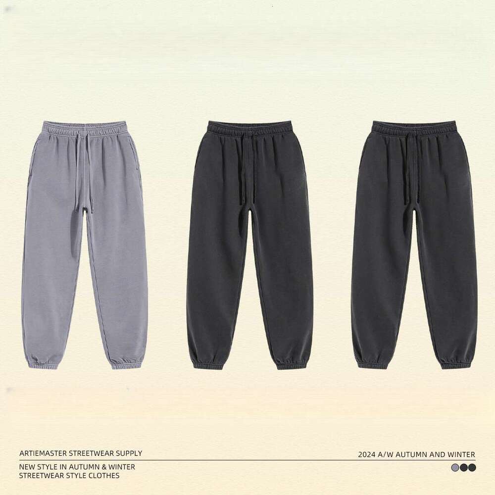 2024 New Trendy Brand Heavy Weight 400g Light Stir fried Snowflake Wash Water Used with Veet Legged Pants