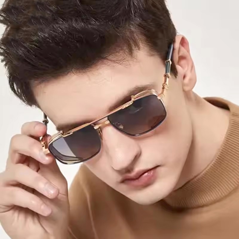 CB Oversized Steampunk Sunglasses Men Gothic Glasses Pilot Luxury Brand Designer Golden Retro Large Vintage Y2K Futuristic Cool Personalized Big Squar