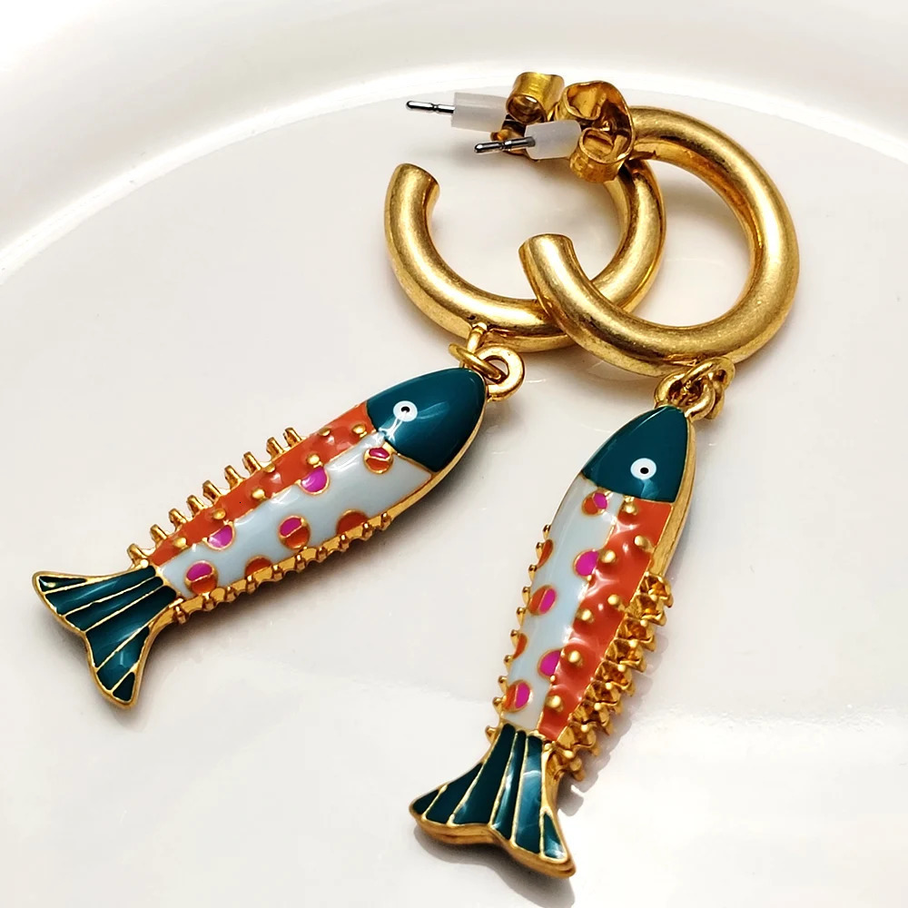 Womens Earrings Bohemian 2025 Trend Devil Killer Perforated Mermaid Y2k Accessories Jewelry Cute er 241209