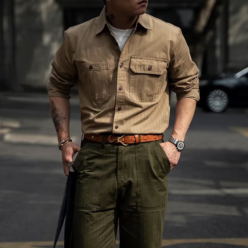 2025 Retro Heavyweight Canvas Oil Waxed Jacket Cotton Waterproof Hunting Coat Male Autumn Khaki Casual Work Safari Style Jacket