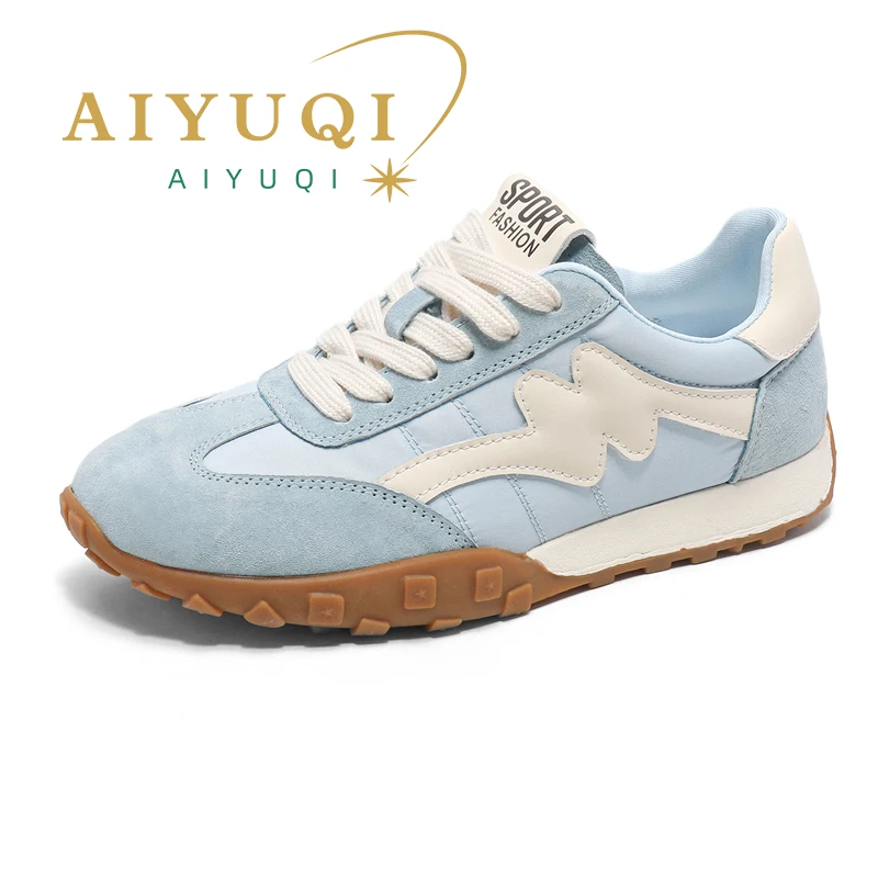 AIYUQI Sneakers Women Spring Genuine Leather Women Moral Training Shoes Flat Casual Shoes Women Forrest Gump Shoes Women