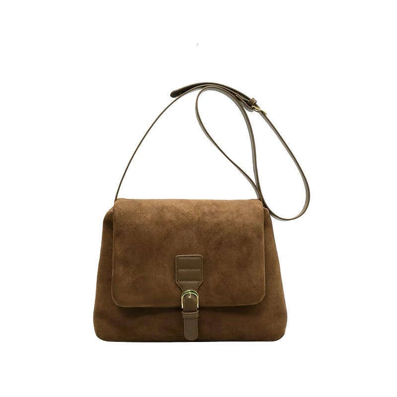 Retro Korean Version, Women's New Style, Hand-Held Temperament, Suede, Single Shoulder, Armpit, Casual Small Square Bag, Crossbody Bag B3