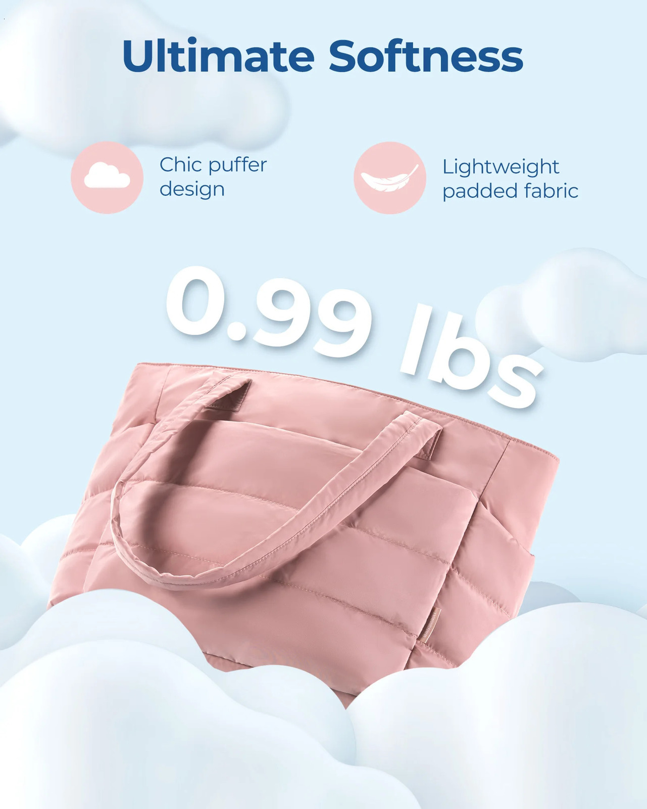 BAGSMART Bubble Handbag Cotton Mat Womens Quilt Fluffy Shoulder Shopping Bag Wallet Simple Daily Handbag Womens Bag241209bj