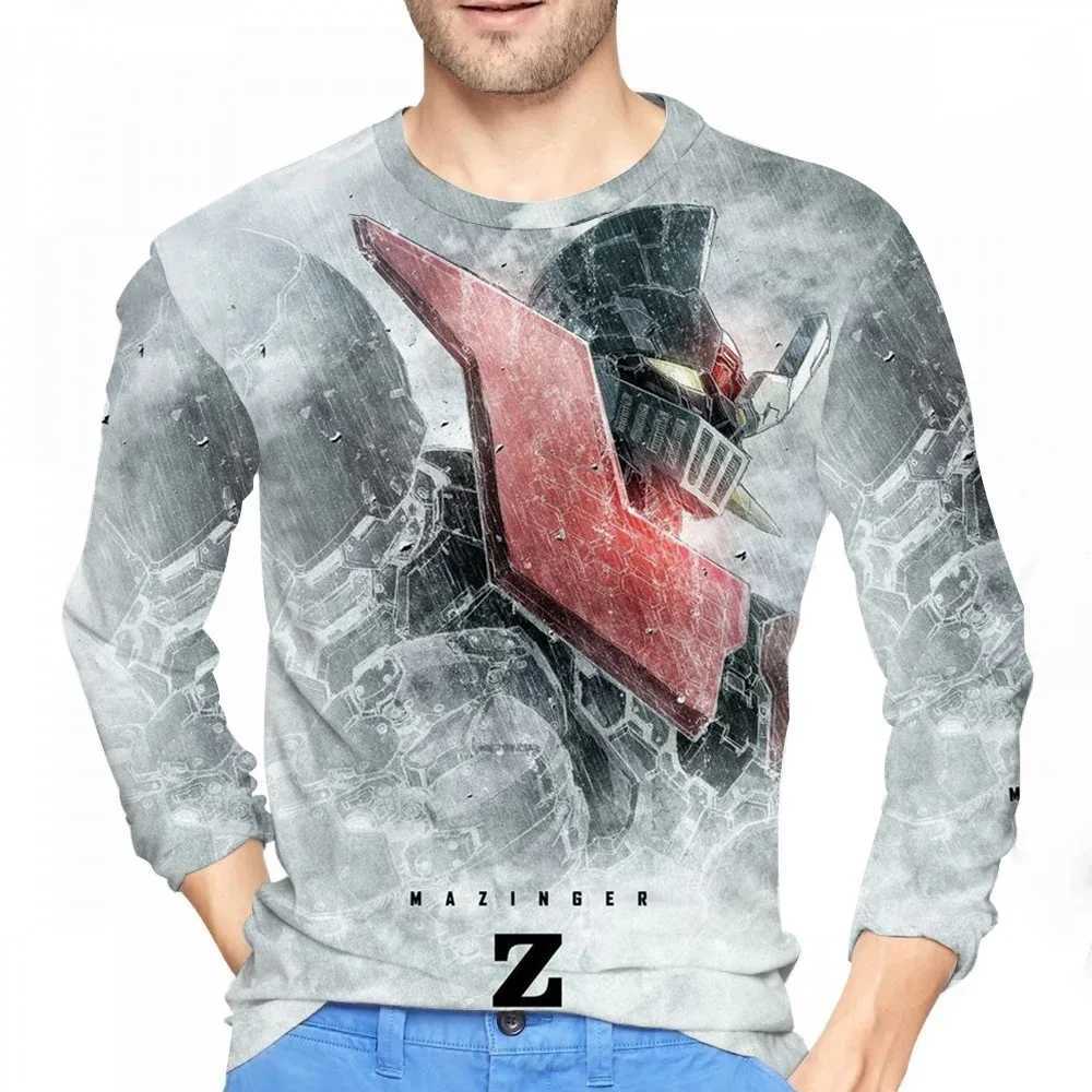 New Mazinger Z Anime Robot T-shirt 3D Printed Mens Long Sleeve T-shirt Street Clothing Oversized Harajuku Childrens T-shirt Top W241210