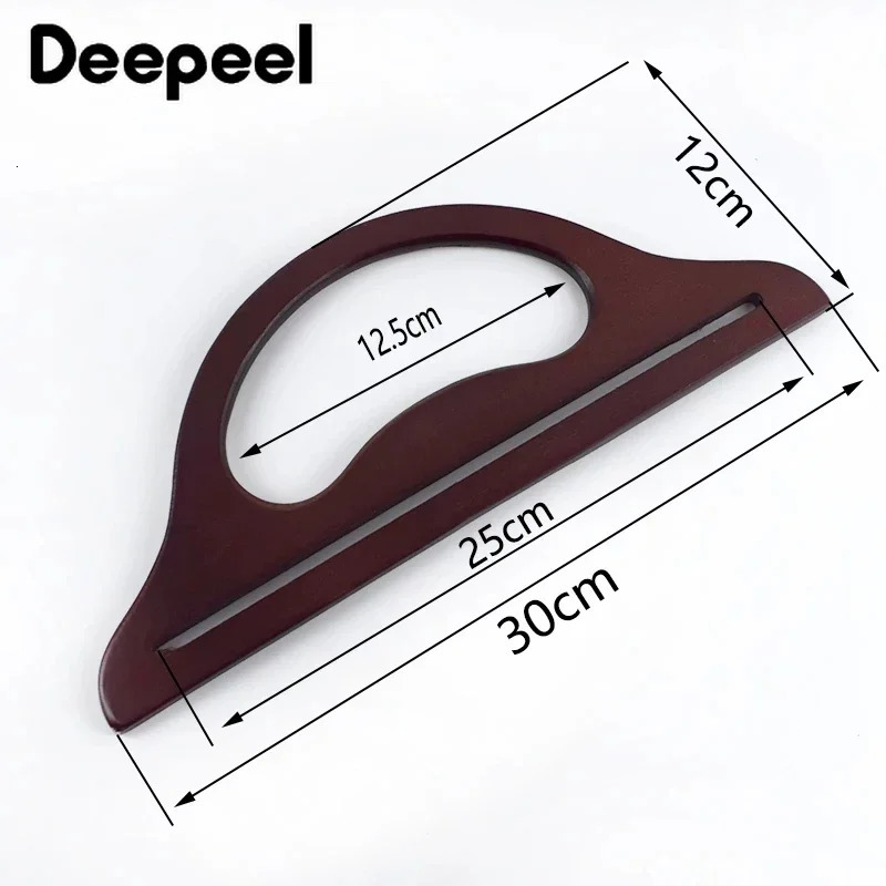 2/4pcs Deepeel 25/30cm wooden handle embossed wallet holder handbag kissing buckle sewing bracket handle used for making bag accessories 241205
