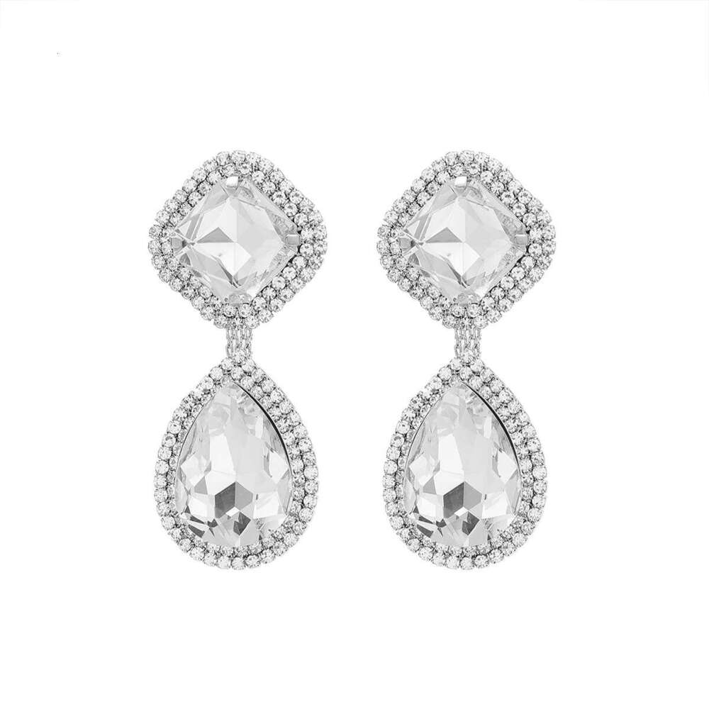 New Exaggerated Water Dia Square Pendant Banquet Ladies' Style Earrings