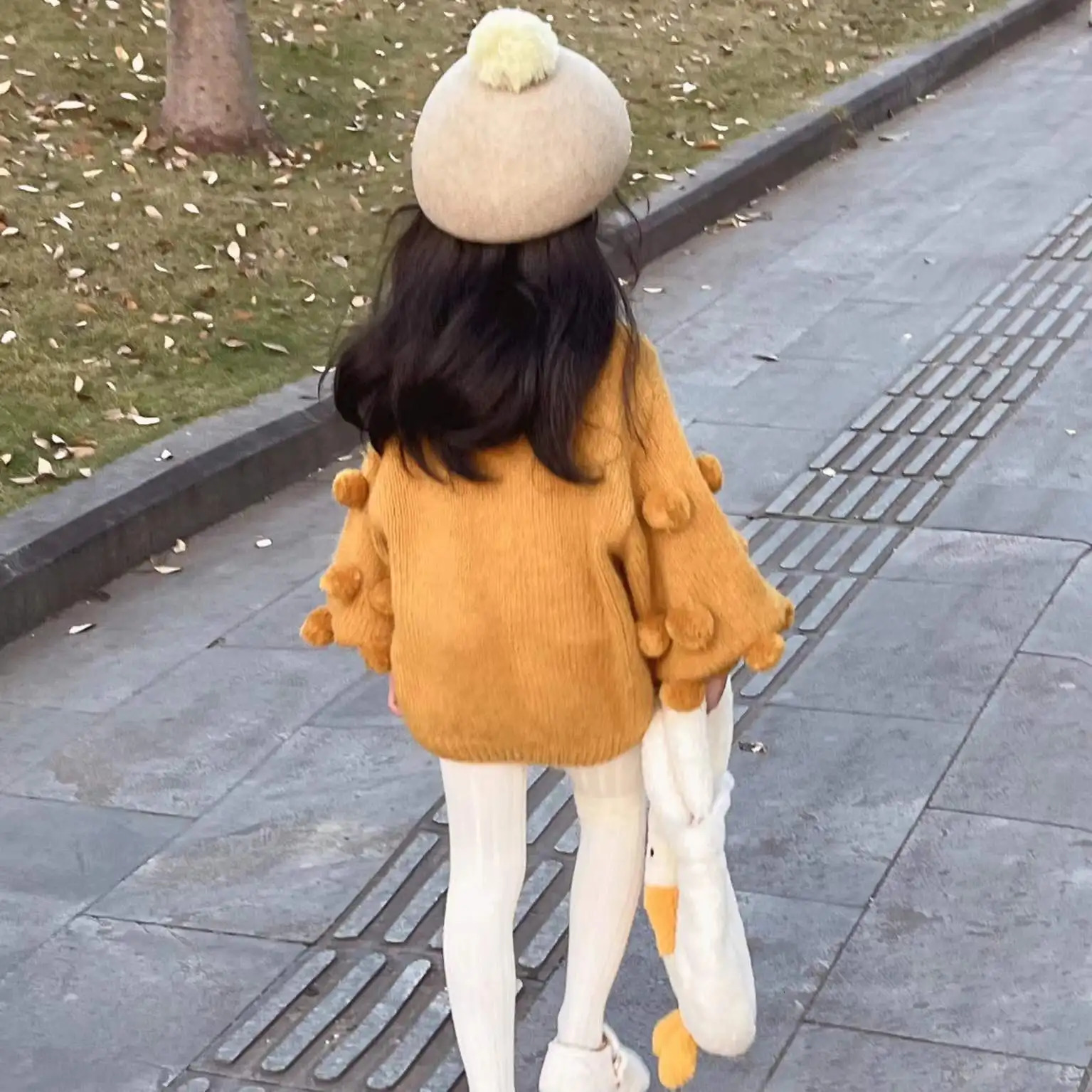 Girls knitted sweaters lantern pajamas childrens clothing winter girls knitted pullover sweaters childrens spring knitted clothing 241210