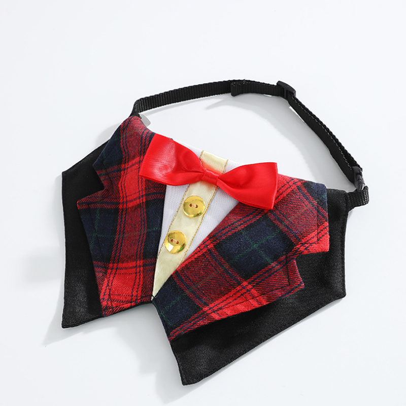 Pet Suit Tie Cat Drool Collar Britih Style Adjutable Dog Clothe Scarf Decoration Yle377