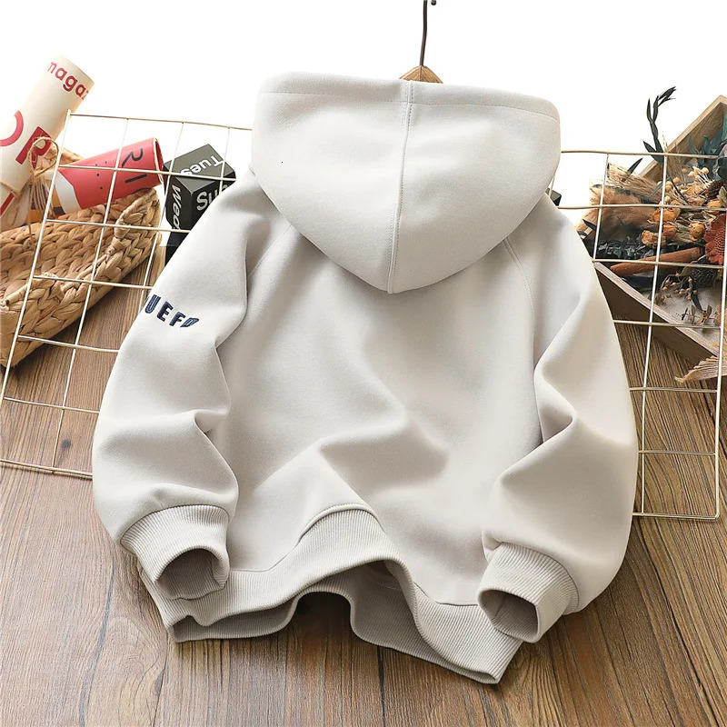 IYEAL Childrens Boys Spring Hooded Sports Shirt Childrens Long Sleeve Letter Hooded Sports Shirt Childrens Casual Clothing 241210