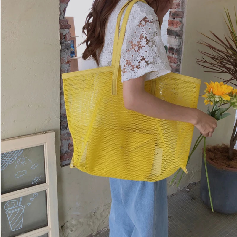 Arrival Womens Shoulder Bag Fashion Waterproof Handbag Beach Hollow Outer Bag Large Capacity Womens Travel Shopping Bag 241205