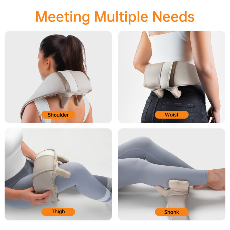 Mebak N1cervical Electric Neck Back Massager Pillow 4D Kneading Hot Compress Muscle Rela Massage Shawl Instrument