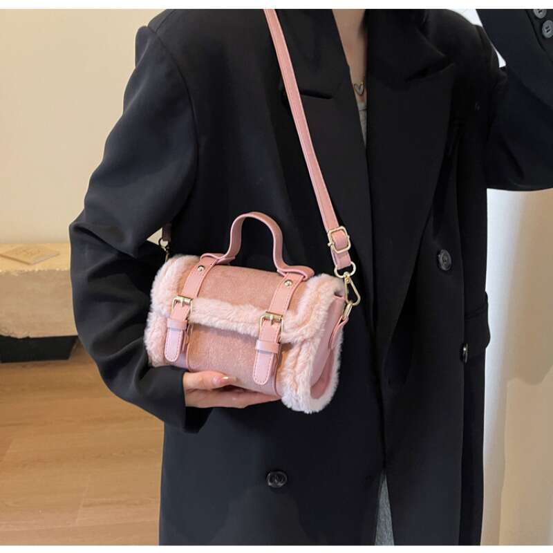 Autumn and Winter Shoulder for Women New Lamb Plush Suede Ladies Small Square Crossbody Bags Bolsas Para Mujeres