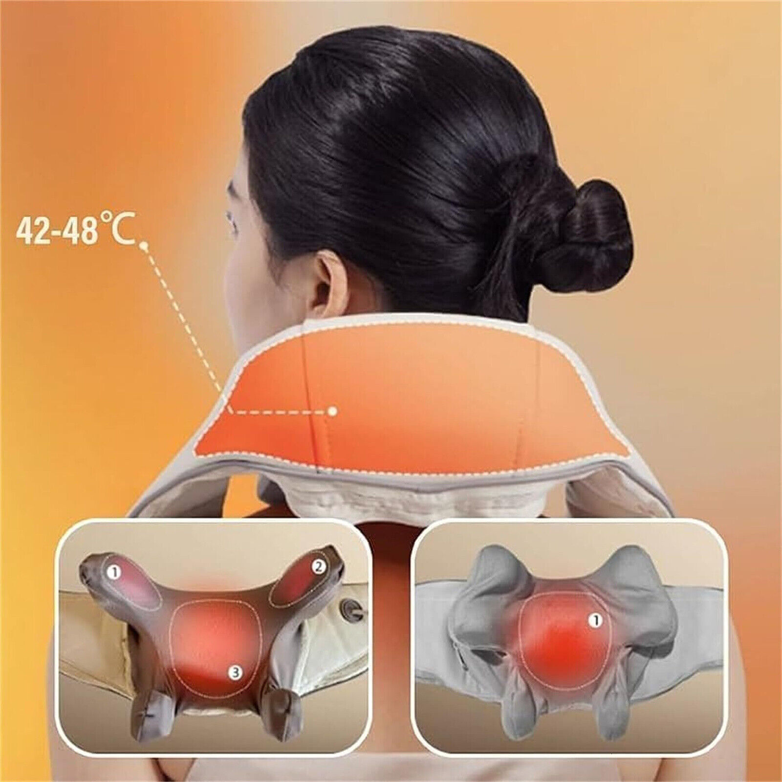 Neck Shiatsu And Back Massager With Soothing Heat Wireless Electric Deep Tissue 5D Kneading Pillow Shoulder Leg Body For Gift