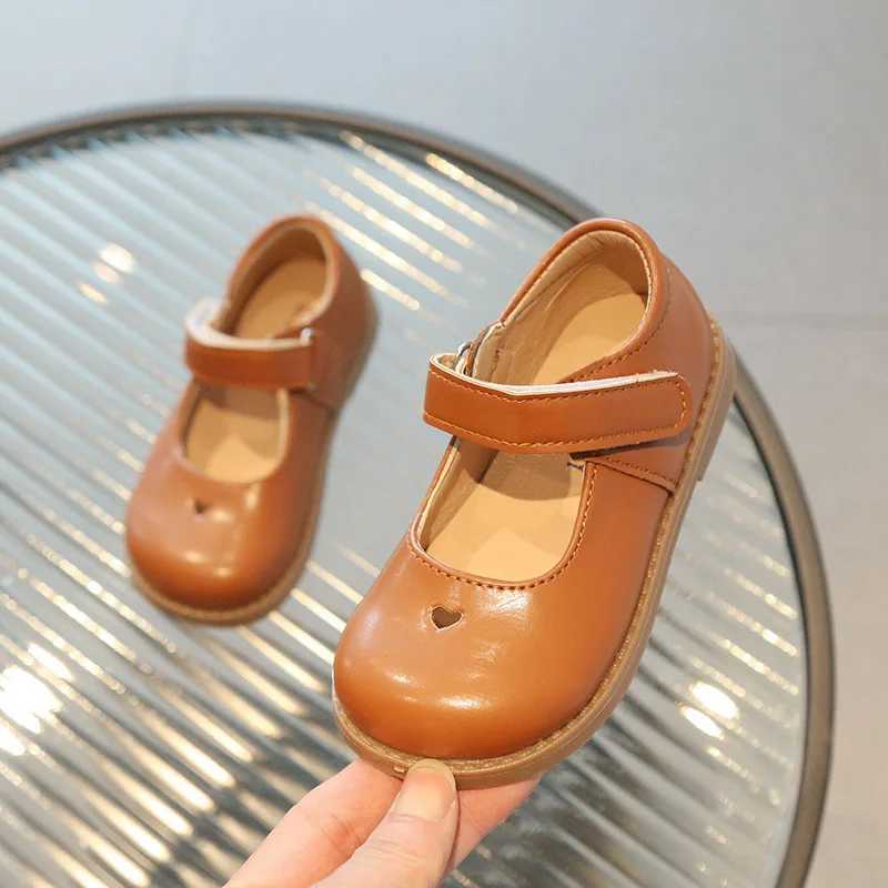 Girls Shoes 2024 Spring Autumn Children School Shoes Girls Mary Janes Flats Toddler Soft PU Leather Shoes For Girl Brown BlackXJ241209