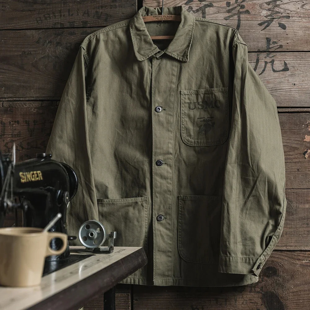 Bronson USMC P41 HBT Unifrom Pacific War Utility Combat Jacket For Men Army Green 241209