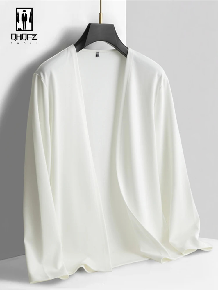 Mens long sleeved cardigan wool sweater casual fashion top 241205