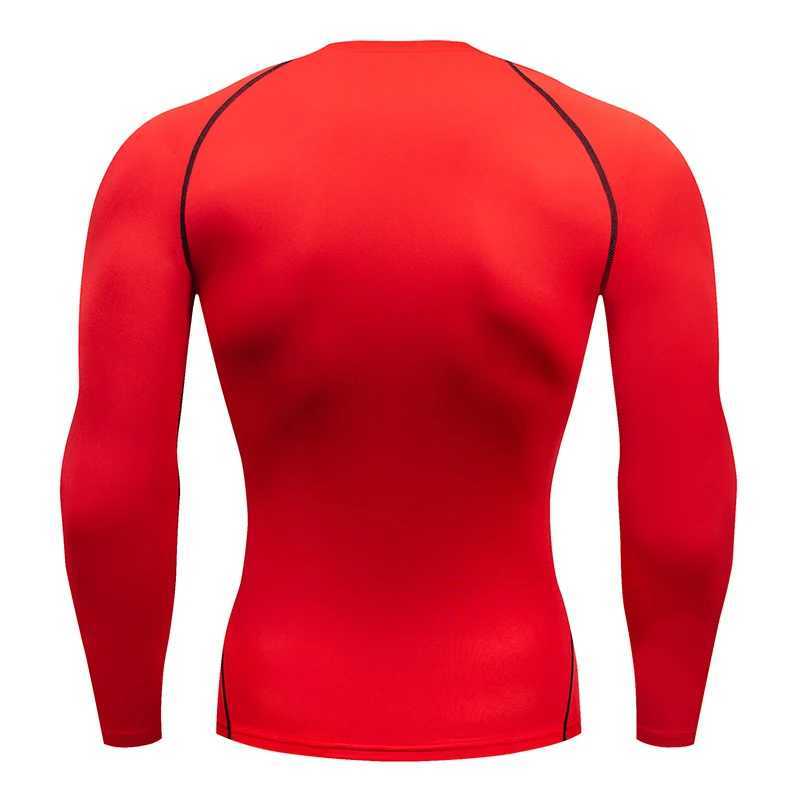 Compressed running T-shirt mens fitness tight fitting long sleeved sweatshirt training jogging top gym sweatshirt quick drying Rashgaard W241210