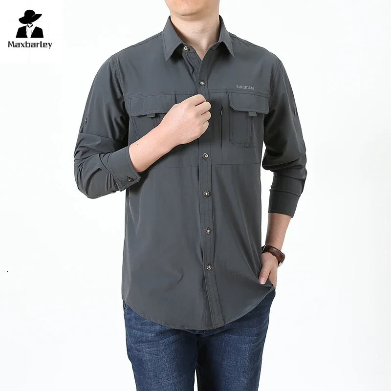 Summer jacket Upf 50sun protection fishing shirt mens quick drying long sleeved mesh breathable hiking cargo 241209