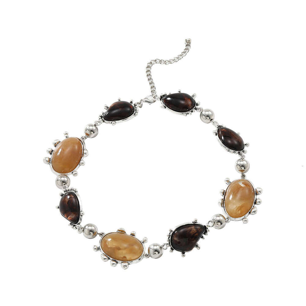 Autumn/Winter New Meilad Tiger Eye Stone Artistic Women's Necklace, niche collarbone chain accessories