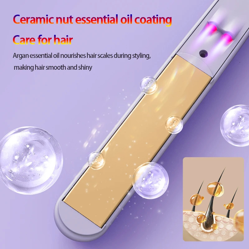 Womens Hair Curler Straightener 2 In 1 Professional Negative Ion Essential Oil Maintenance Beauty And Health Styling Tool 241224