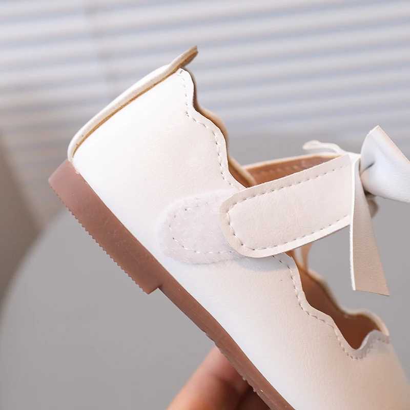 Girls Princess Shoes Brown White Bowknot Cute All-match Children Flat Shoes Sweet Four Seasons 21-30 Chic Kids Mary JanesXJ241209