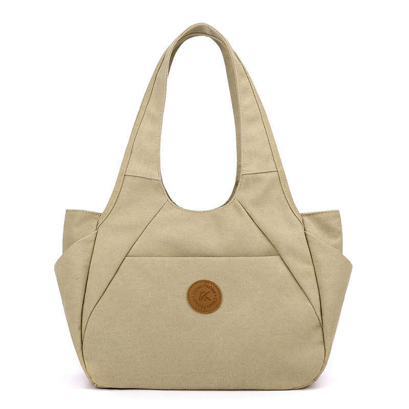 Shoulder Bag Women's Bag Trendy Versatile Simple Fashion Korean Edition Large Capacity Handheld Solid Color Canvas Bag 241215