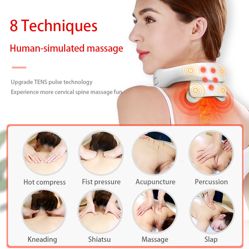 Smart Instrument Portable Shoulder Neck Massage Cervical Vertebra Health Care Vibrator Heating Relieve Pain Muscle