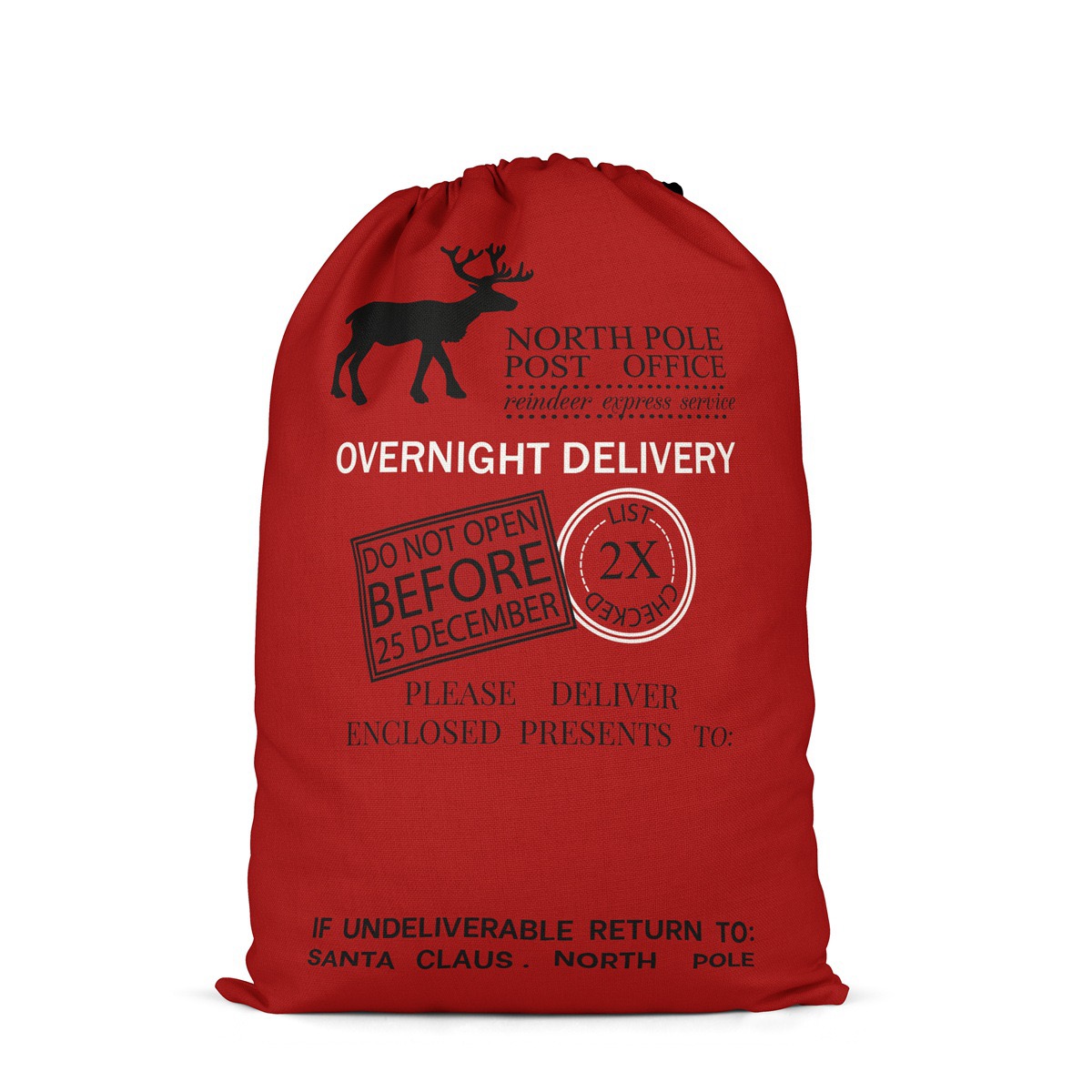 2025 new Nordic Deer Three Color DIY Heat Transfer Printing Santa Sack Christmas Gift Bundle Pocket Hemp Cloth Bag zhanyishengli