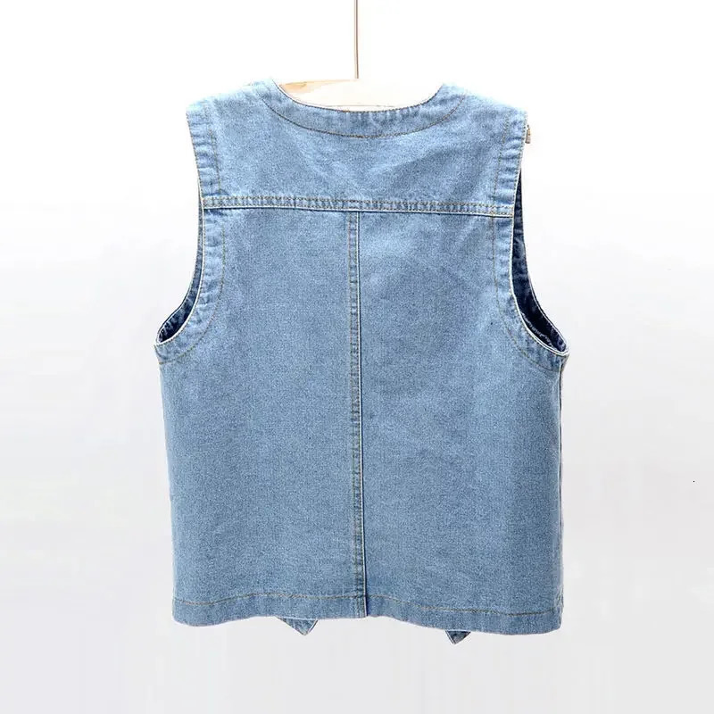 Woman Jacket Vest Spring Summer Denim Womens Short Loose Sleeveless Coat Chaleco Mujer 241205