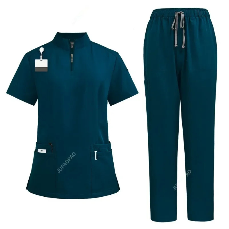 Unisex Uniforms for V-neck Nurse Scurbs Set Women Hospital Doctor Workwear Oral Dental Surgery Work Uniform Short Sleeve 241209