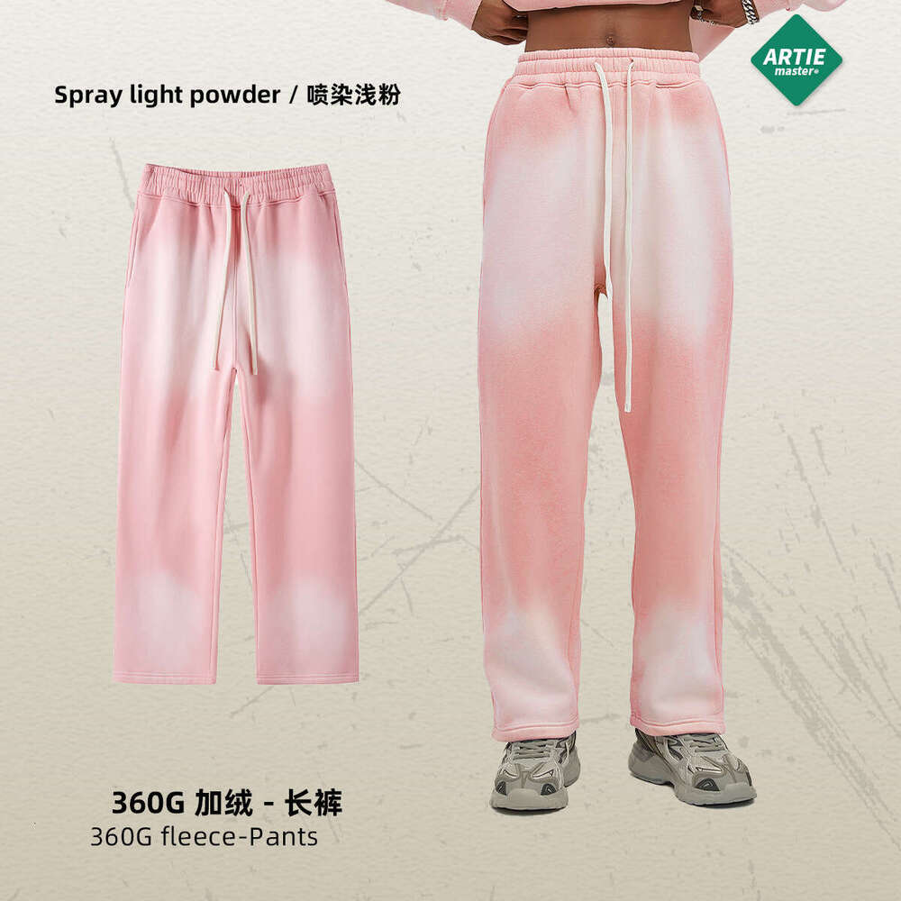 2024 Autumn/Winter New Product 360g Spray Dyeing Men's Whitening Wash Used Casual Pants
