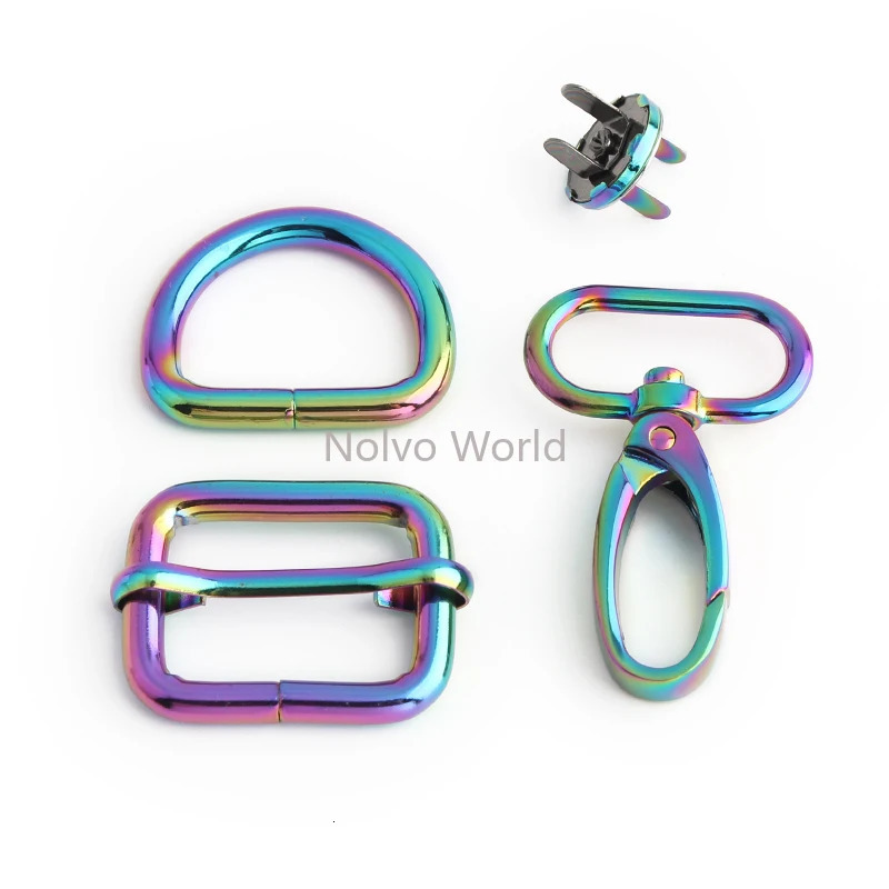 Rainbow 20/25/32/38MM metal buckle magnetic buckle used for wallet bags switch clip hooks D-rings sliding buckle hardware accessories 241205