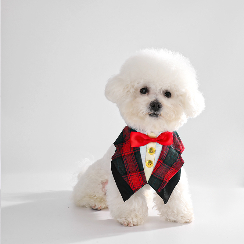 Pet Suit Tie Cat Drool Collar Britih Style Adjutable Dog Clothe Scarf Decoration Yle377