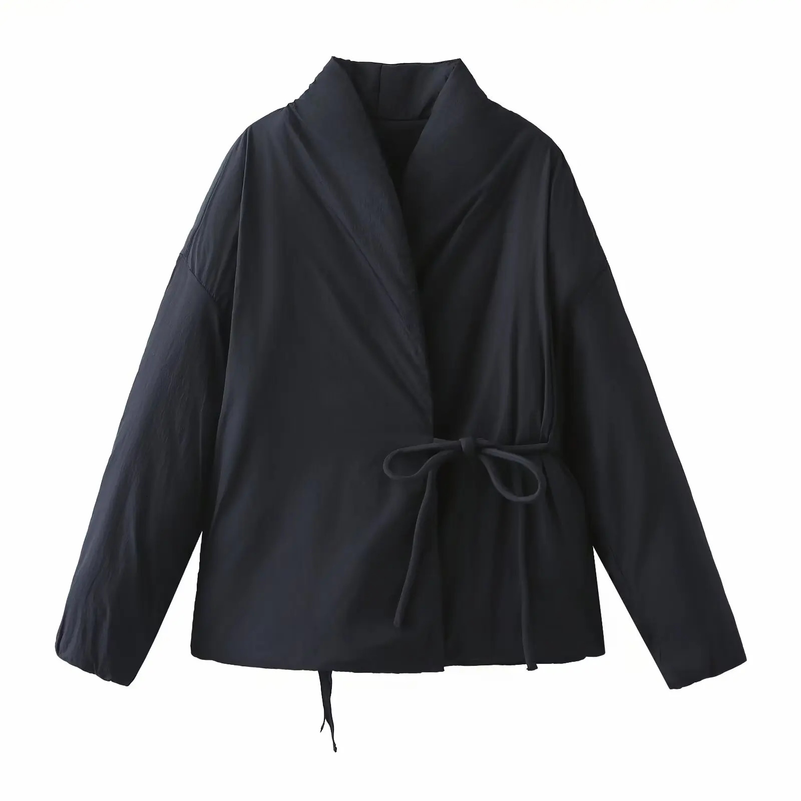 Autumn Womens Clothing Style Fashionable and Versatile n Sense Double breasted Kimono style Cotton Jacket 241209