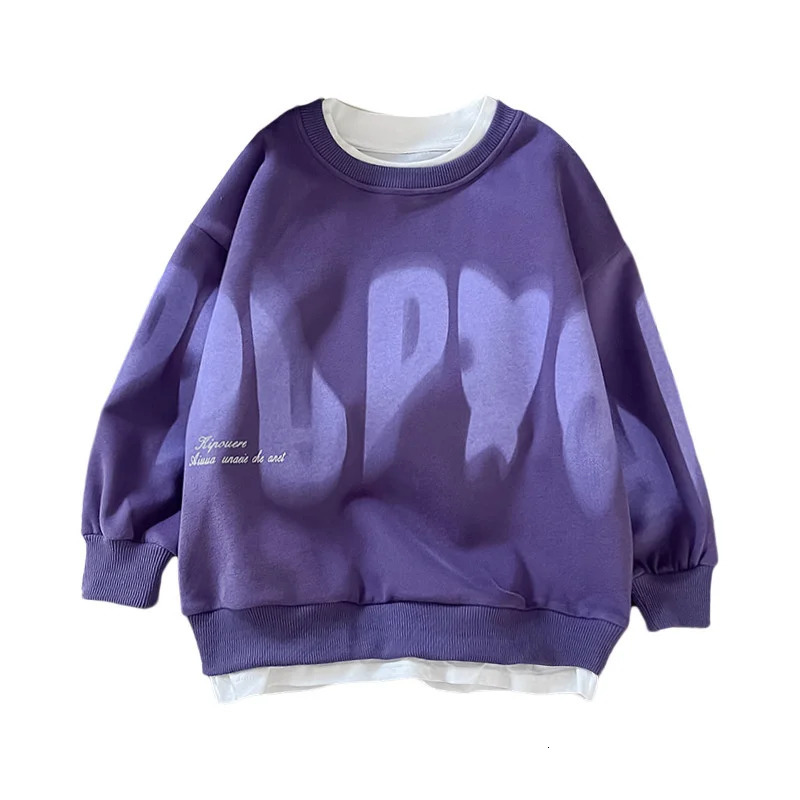 Mens hoodies sweatshirts cotton tops jackets purple spring summer autumn childrens sportswear childrens clothing 241210