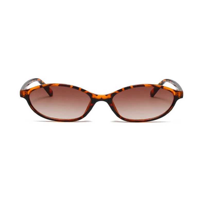 Sexy oval shaped womens sunglasses 2024 new leopard brown hot sunglasses womens retro color sunshade glasses W241210