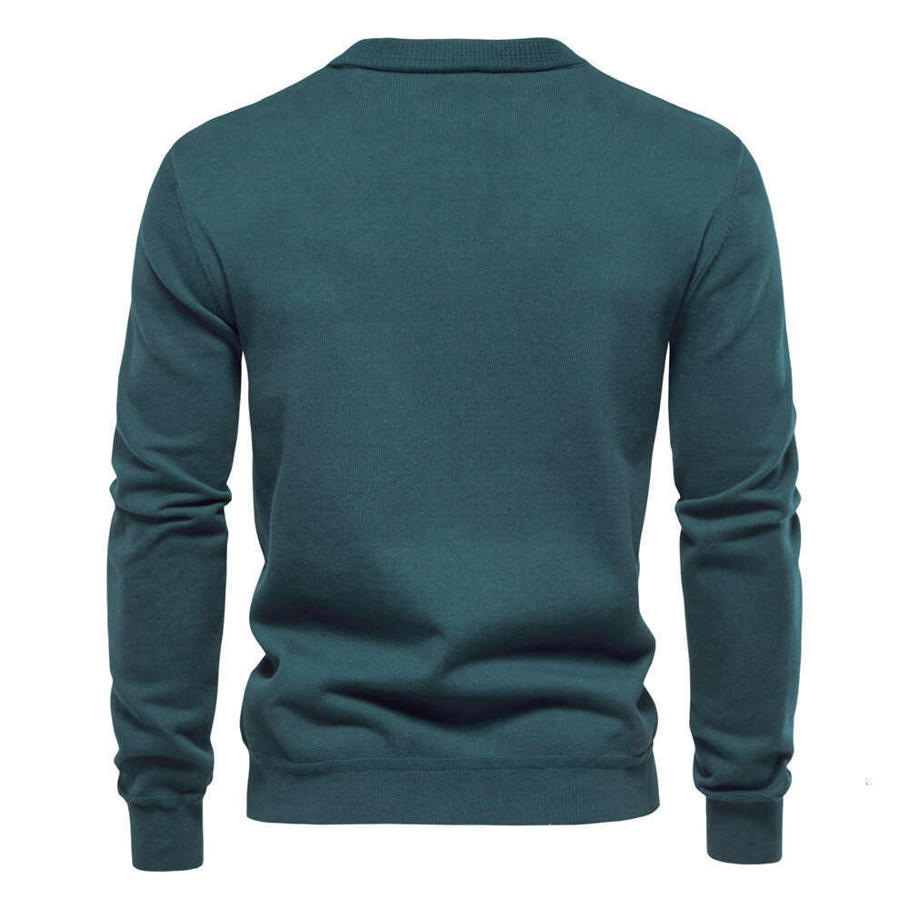 2024 Autumn/Winter New European and American Men's Cardigan High Quality Business Solid Color Knitted Sweater