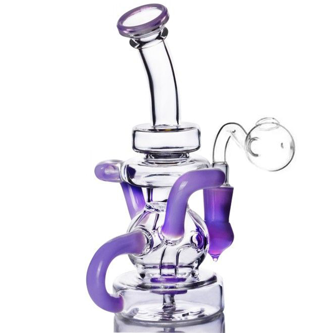 Feb Egg Bong Recycler Oil Rigs Hookahs Shisha Percolator Bongs Smoke Glass Water Pipes heady Dab Rig With 14mm banger