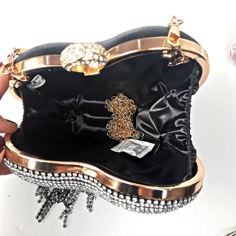 New Love Bag Womens Tassel Diamond Hand Bag Clutch Bag Cheongsam Wedding Peach Heart Dinner Bag Tote Bag 240920